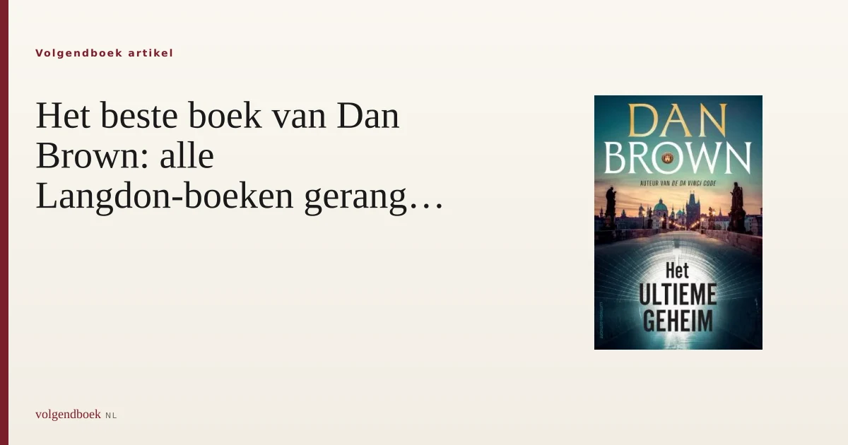 Alle Dan Brown boeken gerangschikt: van sterk naar zwak
