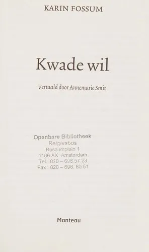 Cover van Kwade wil